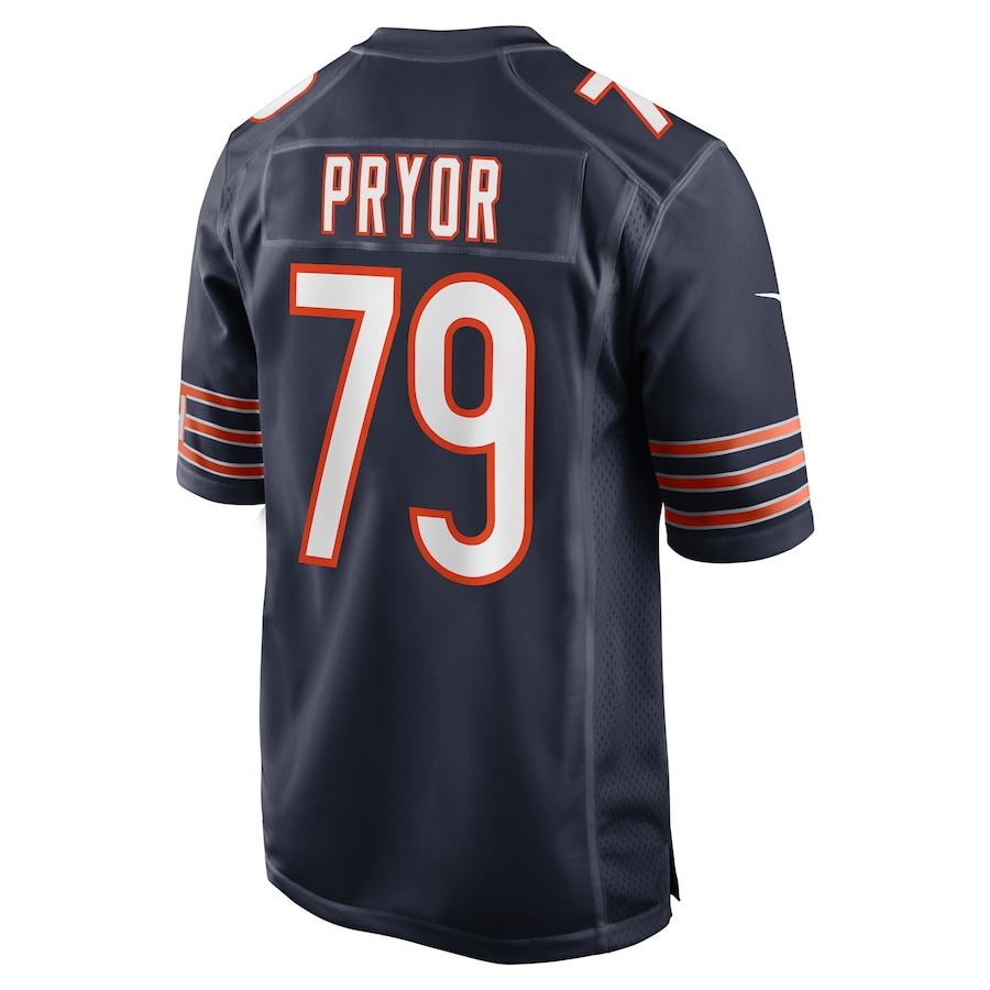 Matt Pryor 79 Chicago Bears Game Navy NFL Jersey Men's