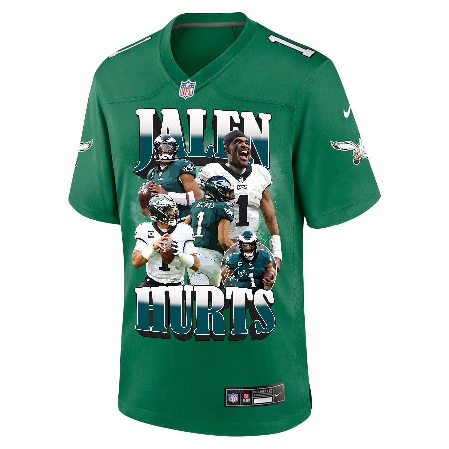 Jalen Hurts 1 Philadelphia Eagles Legacy Game Kelly Green NFL Jersey Men's