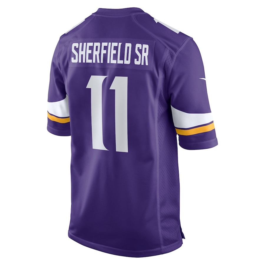 Trent Sherfield Sr. 11 Minnesota Vikings Game Purple NFL Jersey Men's