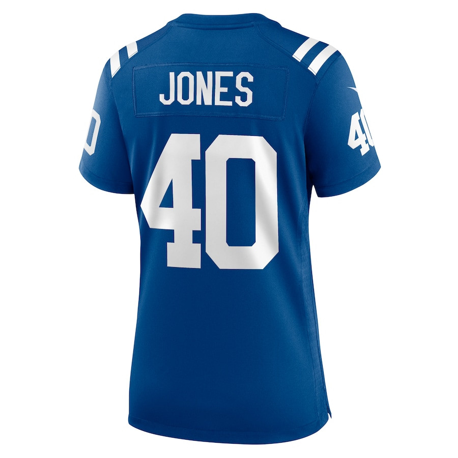 Jaylon Jones 40 Indianapolis Colts Game Royal NFL Jersey Women's
