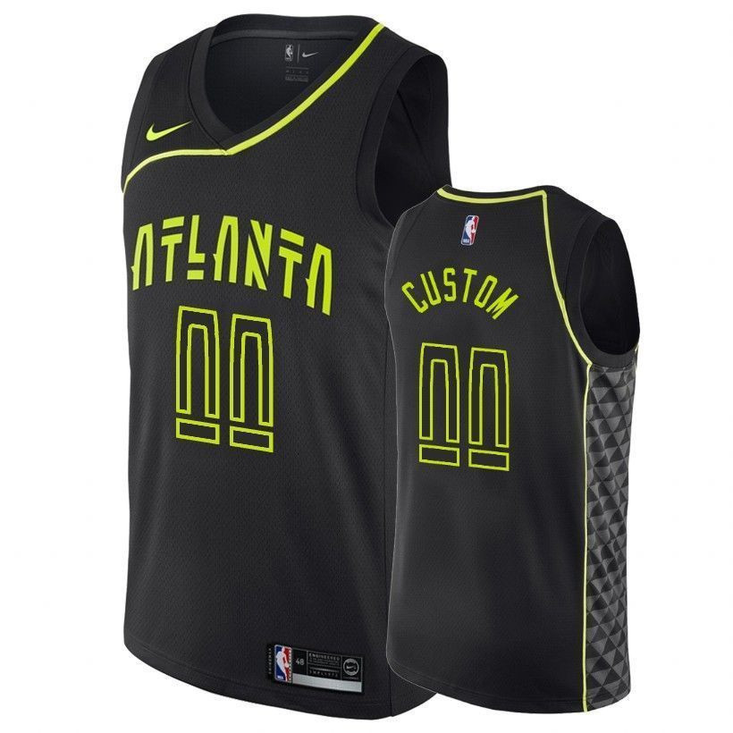 Atlanta Hawks Custom 00 City Black NBA Jersey Men's