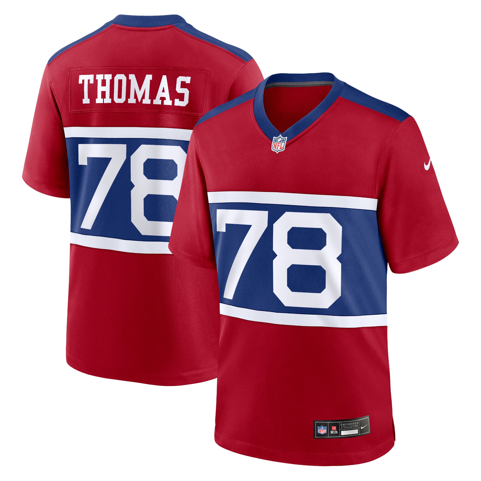 New York Giants Andrew Thomas Century Red Alternate Player Game NFL Jersey Men's