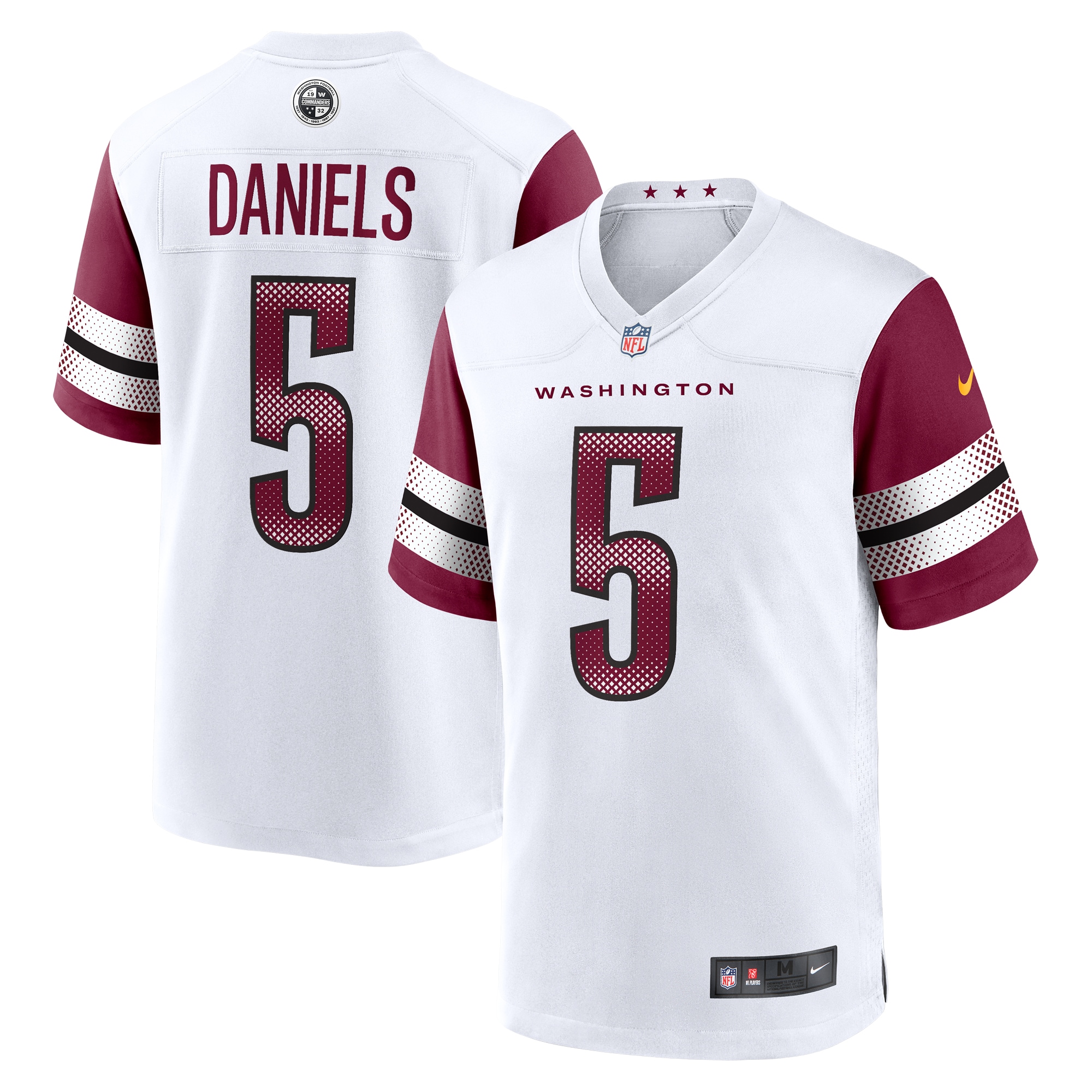 Washington Commanders Jayden Daniels White Player Game NFL Jersey Men's