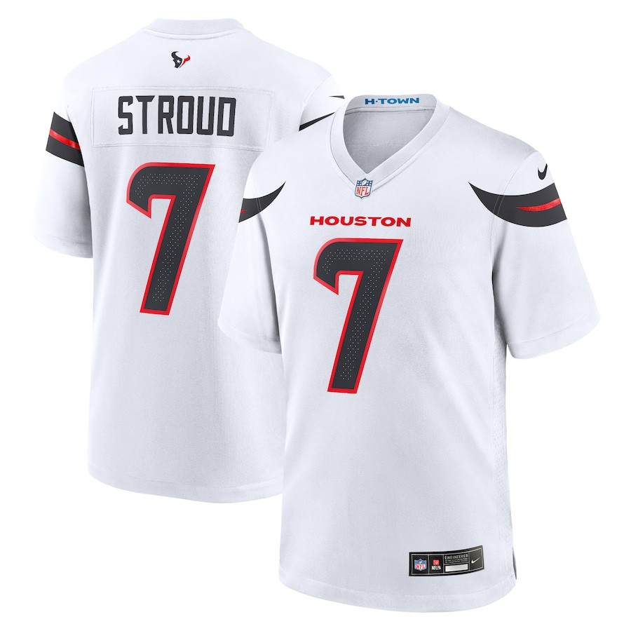 C.J. Stroud 7 Houston Texans Game White NFL Jersey Men's