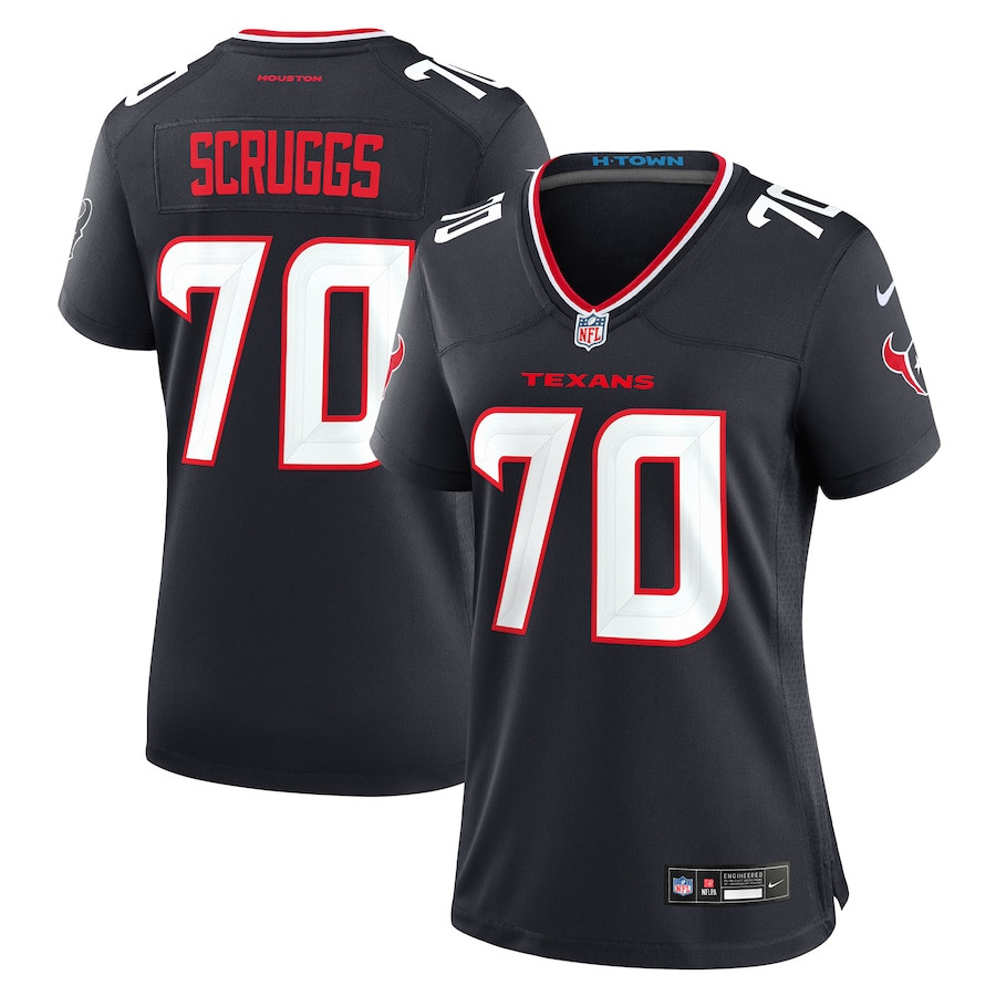 Juice Scruggs 70 Houston Texans Team Game Navy NFL Jersey Women's
