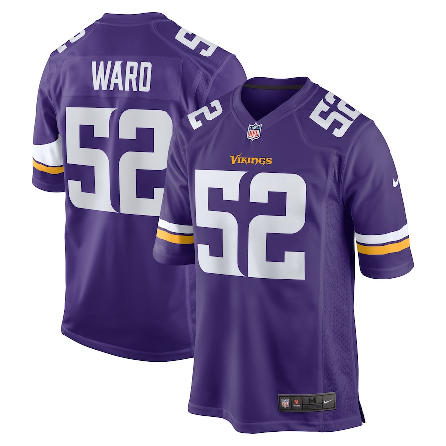 Jihad Ward 52 Minnesota Vikings Team Game Purple NFL Jersey Men's