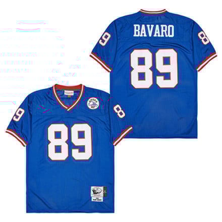 Mark Bavaro 89 New York Giants Spider Lockhart 43 Patch Throwback Blue NFL Jersey Men's