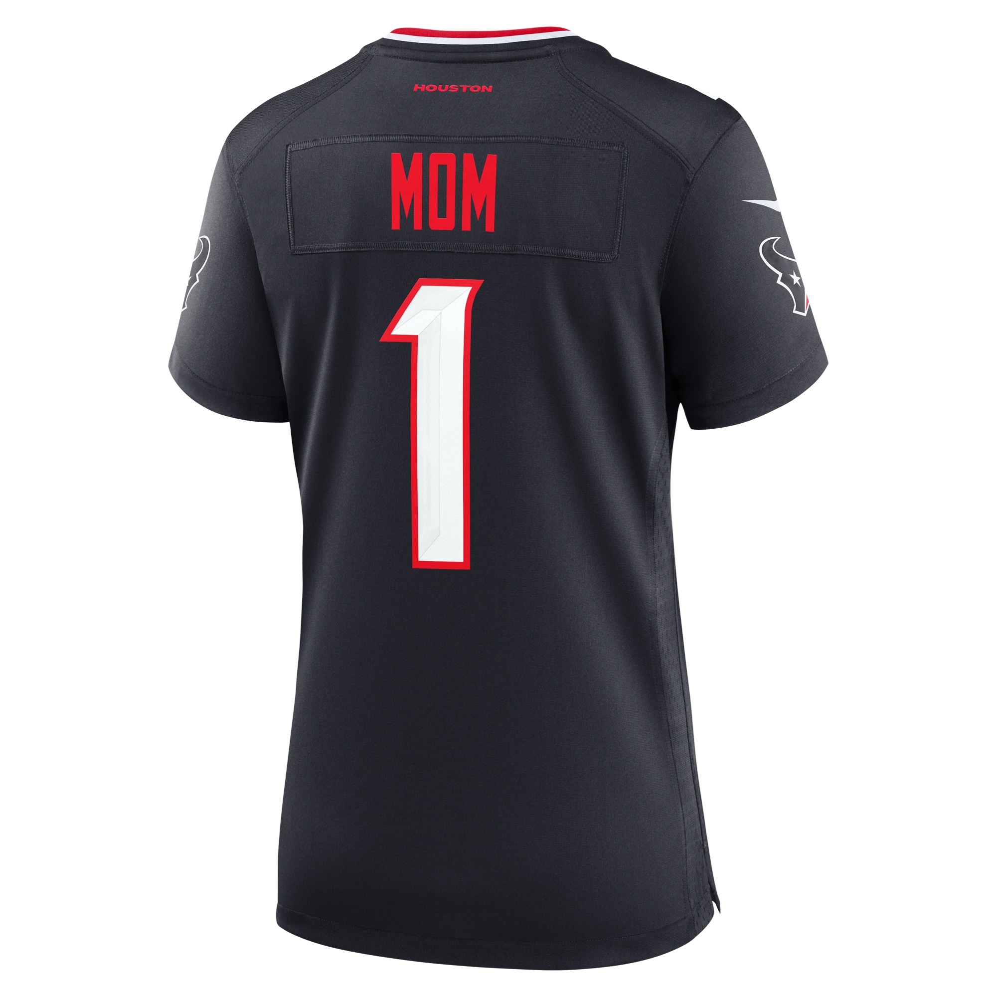 Houston Texans Navy #1 Mom Game NFL Jersey Women's