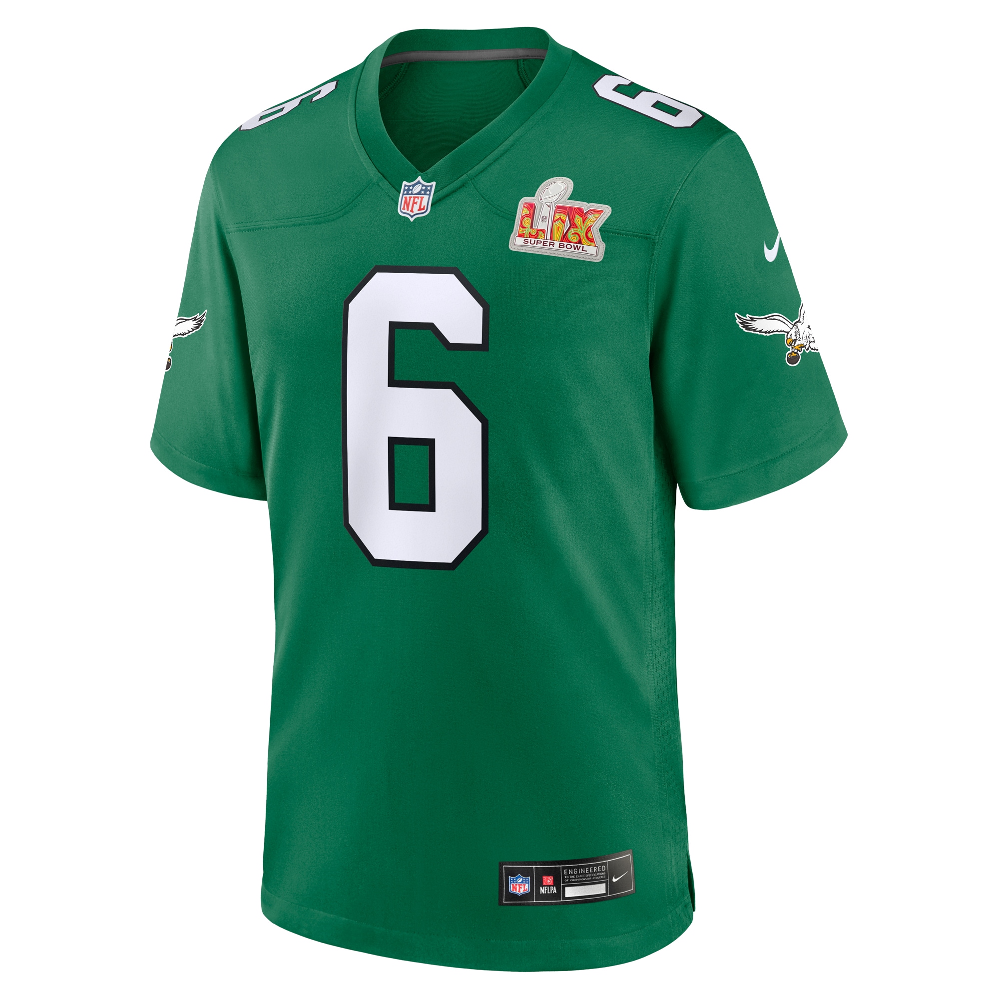 Philadelphia Eagles DeVonta Smith Kelly Green Super Bowl LIX 2nd Alternate Game NFL Jersey Men's