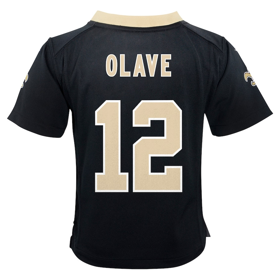 Chris Olave 12 New Orleans Saints Game Black NFL Jersey Youth