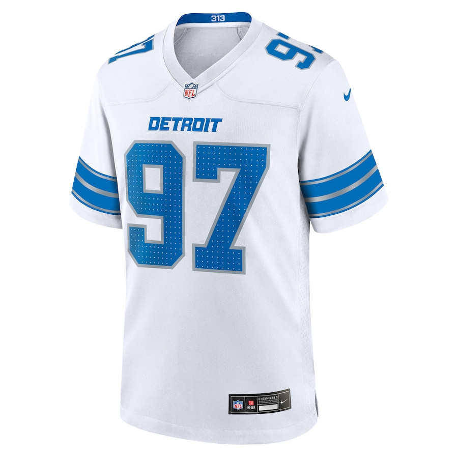 Aidan Hutchinson 97 Detroit Lions Game White NFL Jersey Men's