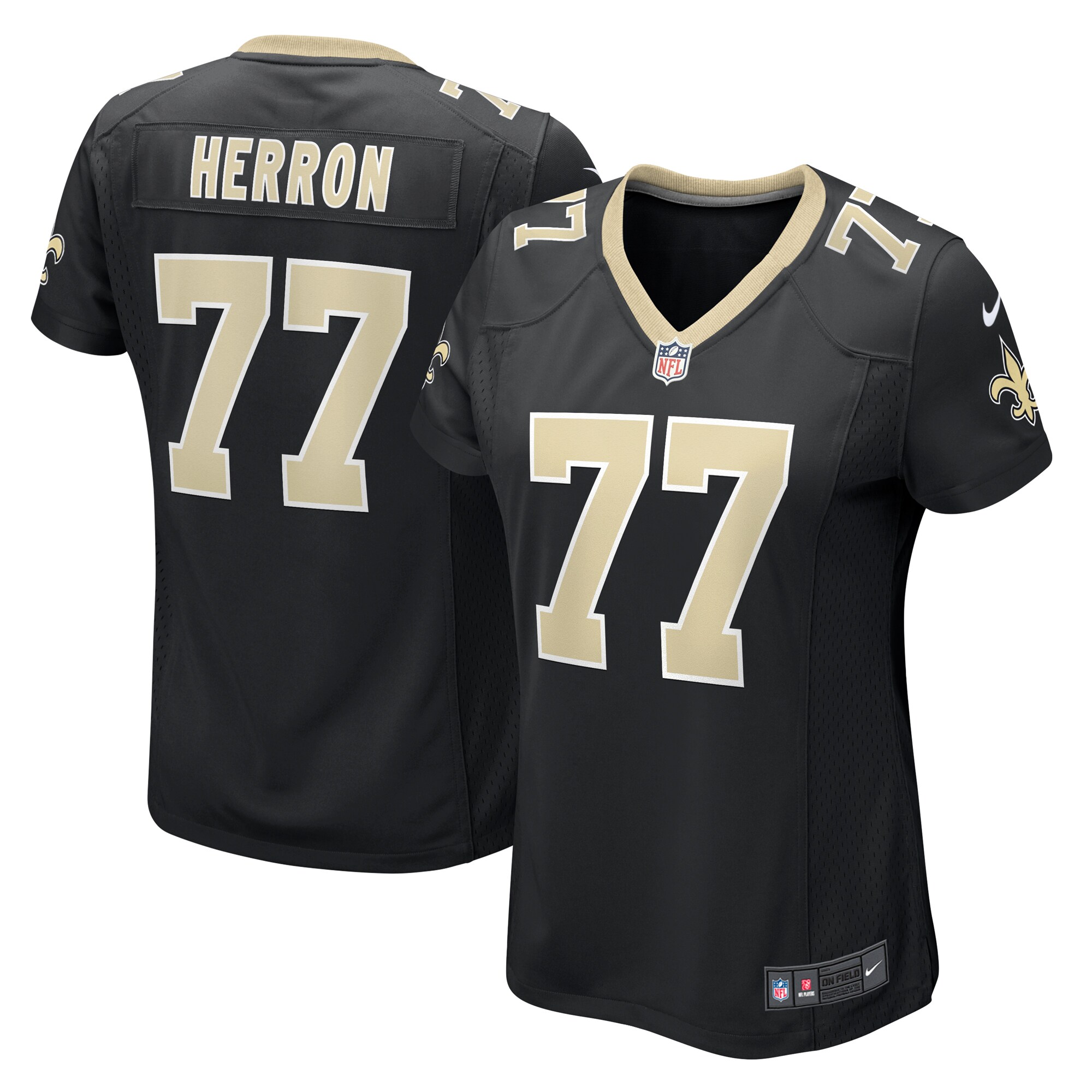 New Orleans Saints Justin Herron Black Game NFL Jersey Women's