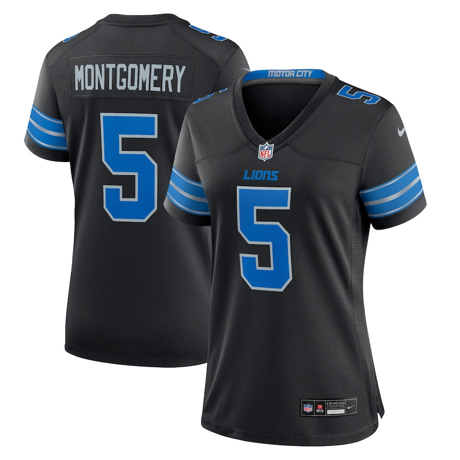 David Montgomery 5 Detroit Lions 2nd Alternate Game Black NFL Jersey Women's