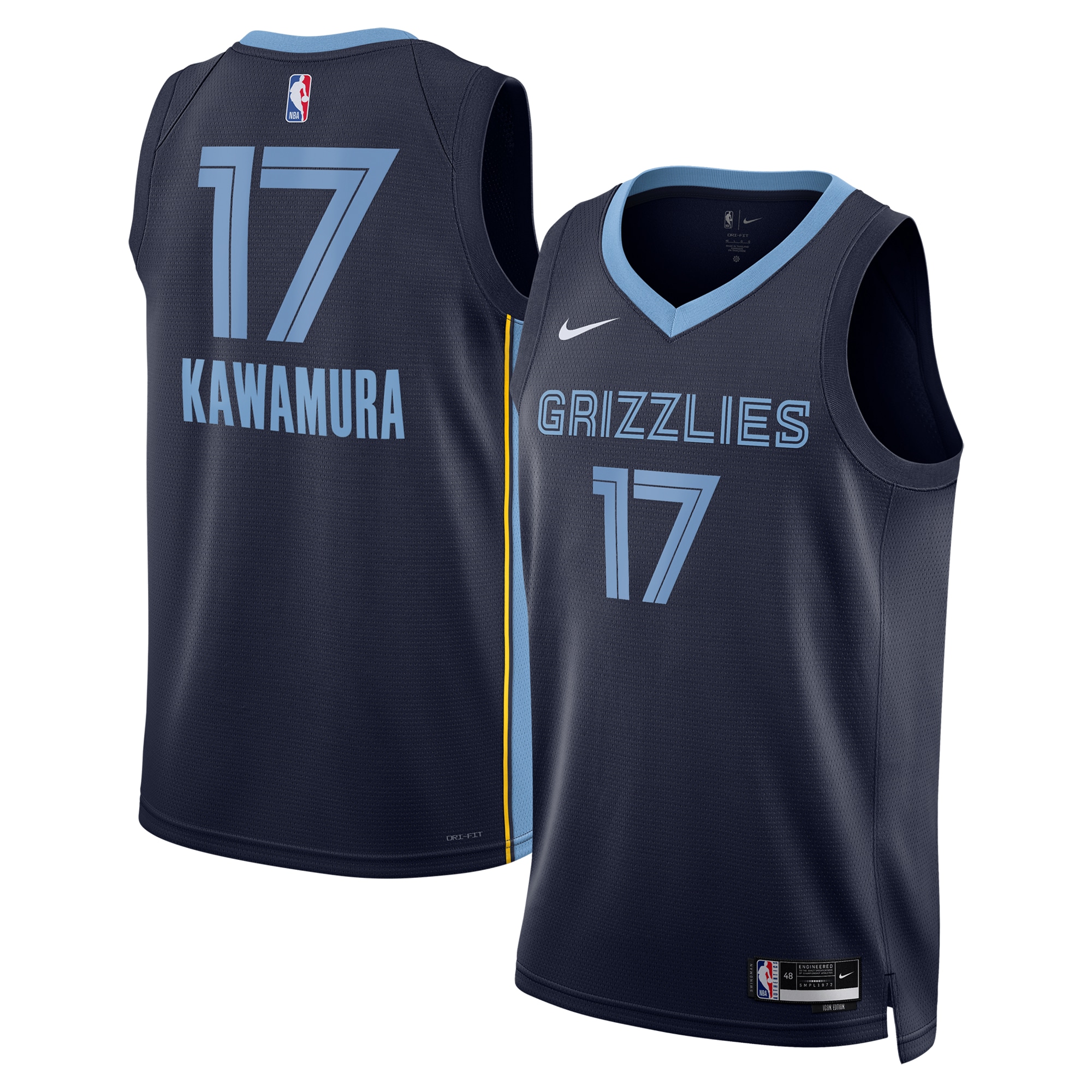 Memphis Grizzlies Icon Edition Swingman Navy Yuki Kawamur Unisex NBA Jersey Unisex