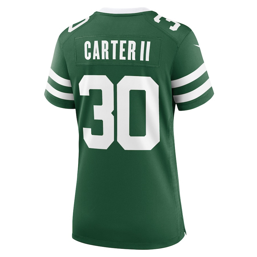 Michael Carter II 30 New York Jets Team Game Legacy Green NFL Jersey Women's