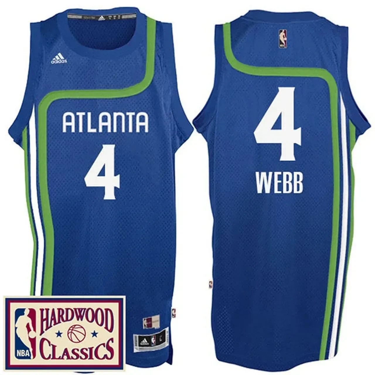 2016-17 Season Atlanta Hawks 4 Hardwood Classics Throwback Royal Spud Webb NBA Jersey Men's