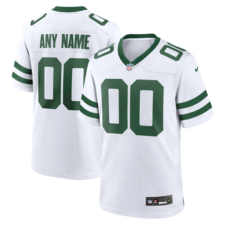 New York Jets Custom Game Legacy White NFL Jersey Men's