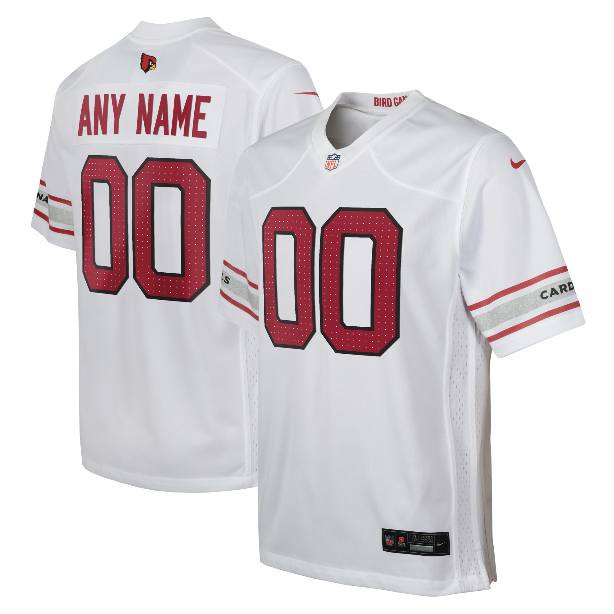 Arizona Cardinals White Custom Game NFL Jersey Youth