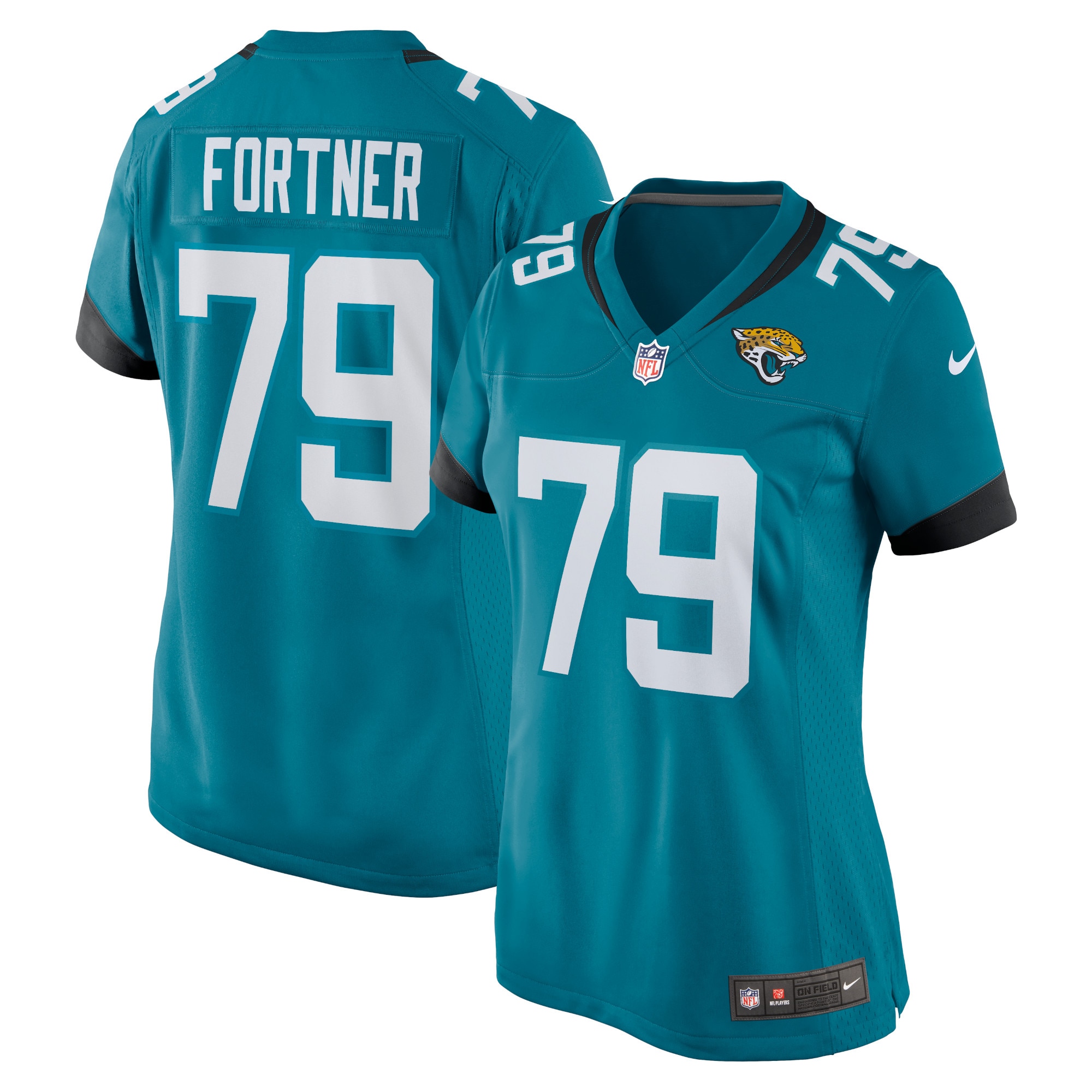 Jacksonville Jaguars Luke Fortner Teal Game NFL Jersey Women's