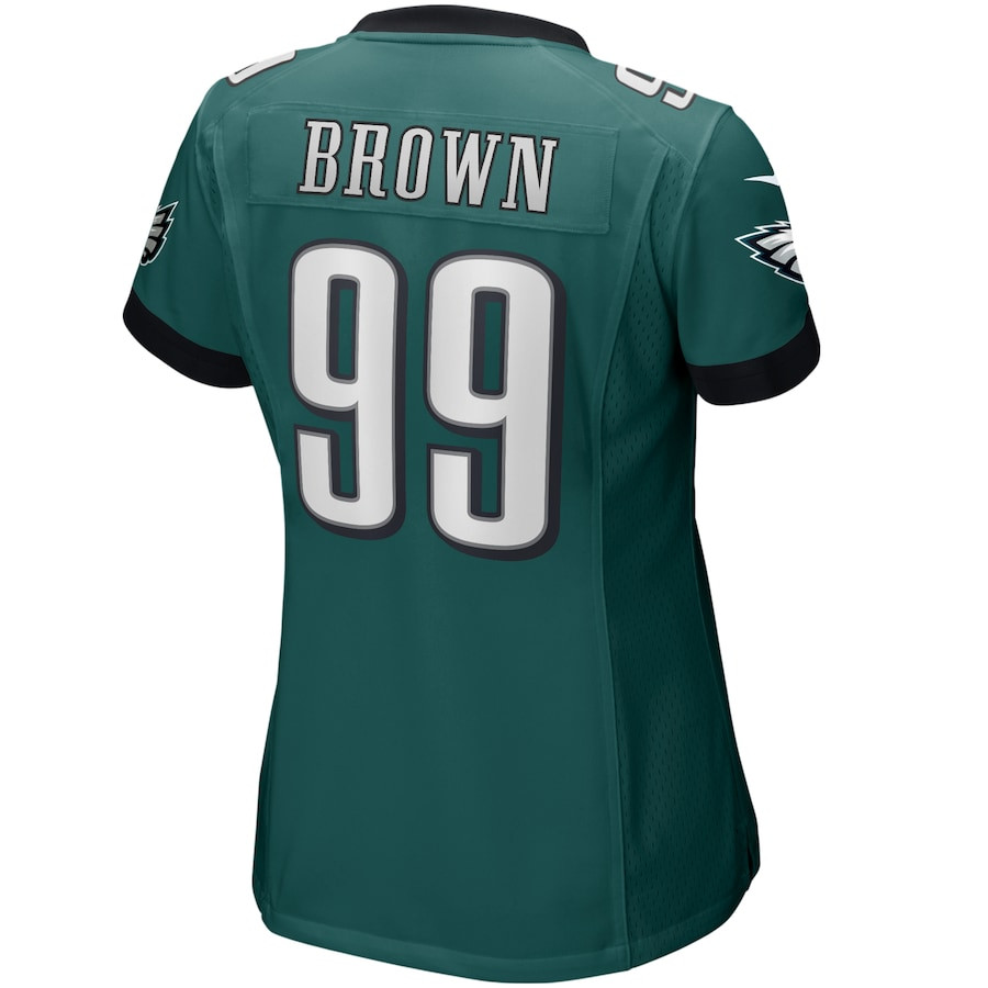 Jerome Brown 99 Philadelphia Eagles Game Retired Midnight Green NFL Jersey Women's