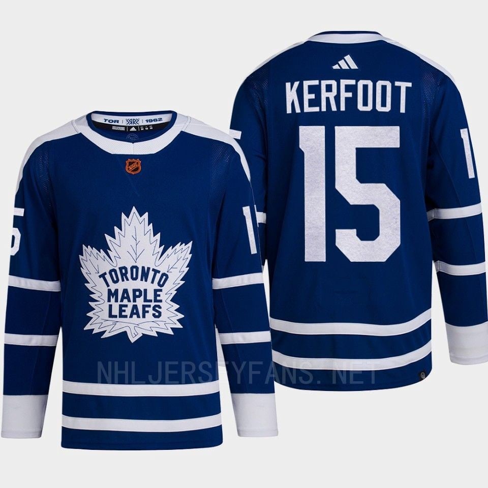 Toronto Maple Leafs 2022 Reverse Retro 2.0 Alexander Kerfoot 15 Blue Primegreen NHL Jersey Men's