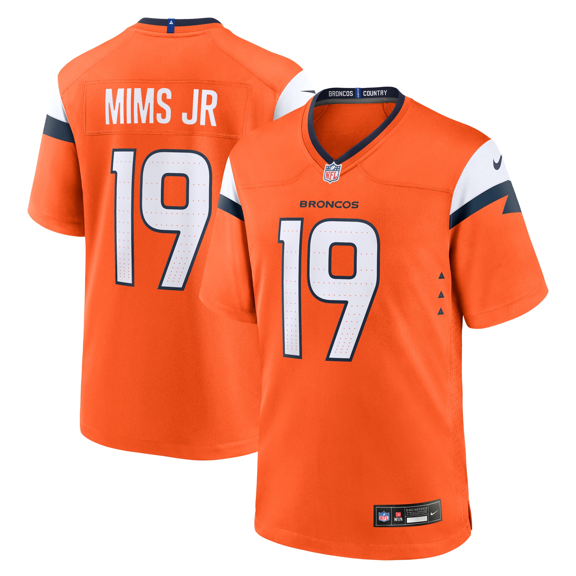 Denver Broncos Marvin Mims Jr Orange Team Game NFL Jersey Men's