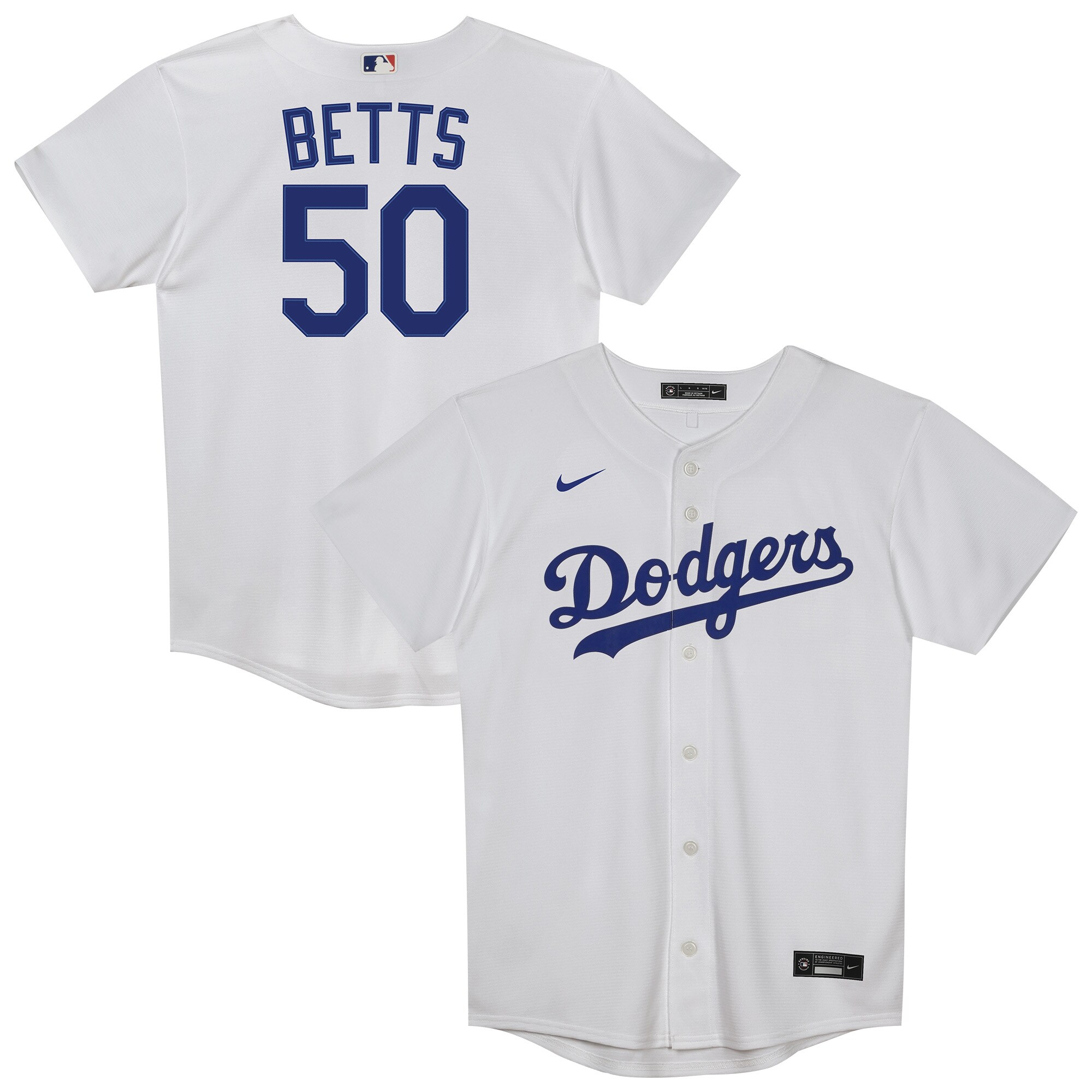 Juvenile Los Angeles Dodgers Mookie Betts White 2.0 Player MLB Jersey Men's
