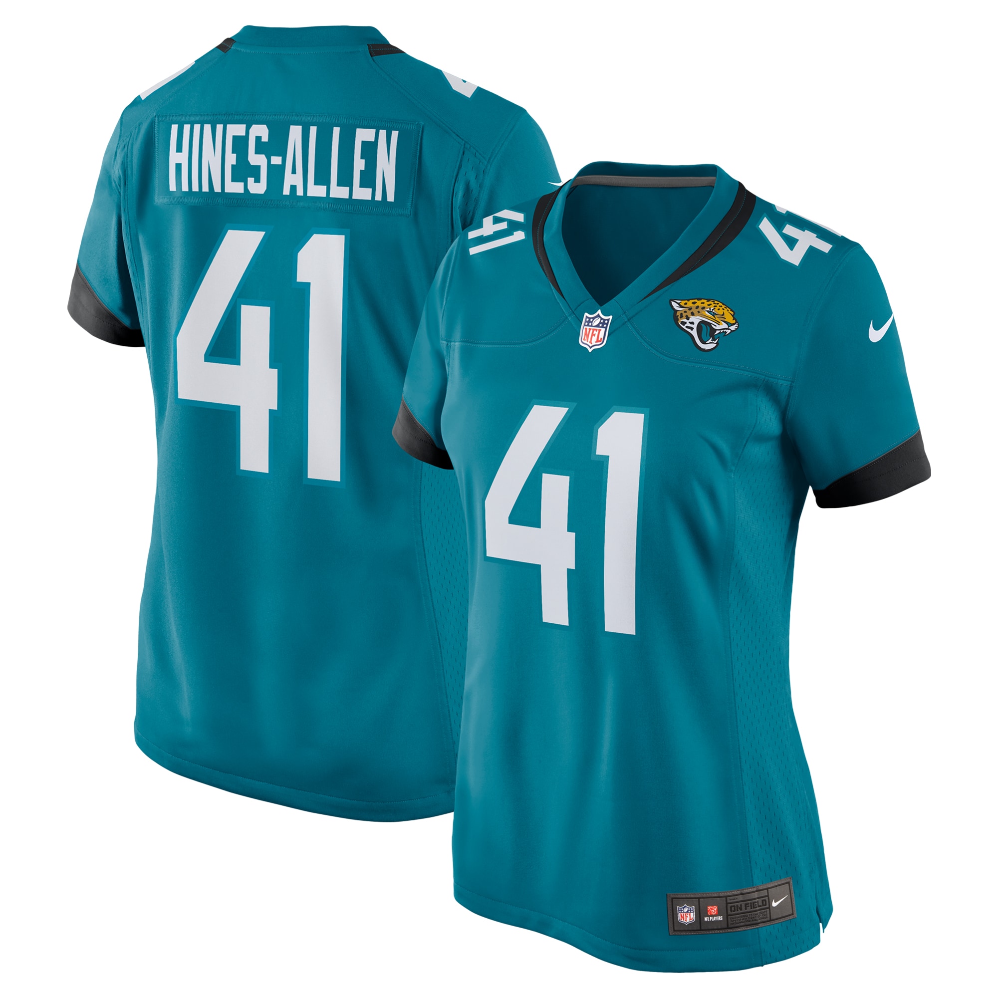 Jacksonville Jaguars Josh Hines-Allen Teal Player Game NFL Jersey Women's