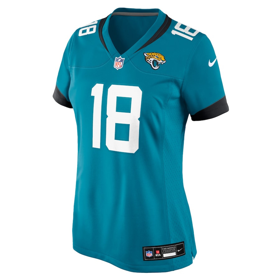 John Wolford 18 Jacksonville Jaguars Team Game Teal NFL Jersey Women's