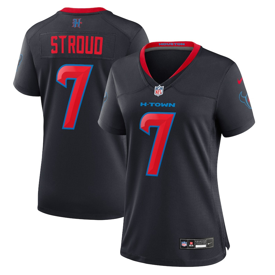 C.J. Stroud 7 Houston Texans Alternate Game Navy NFL Jersey Women's