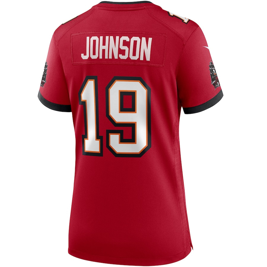 Keyshawn Johnson 19 Tampa Bay Buccaneers Game Retired Red NFL Jersey Women's
