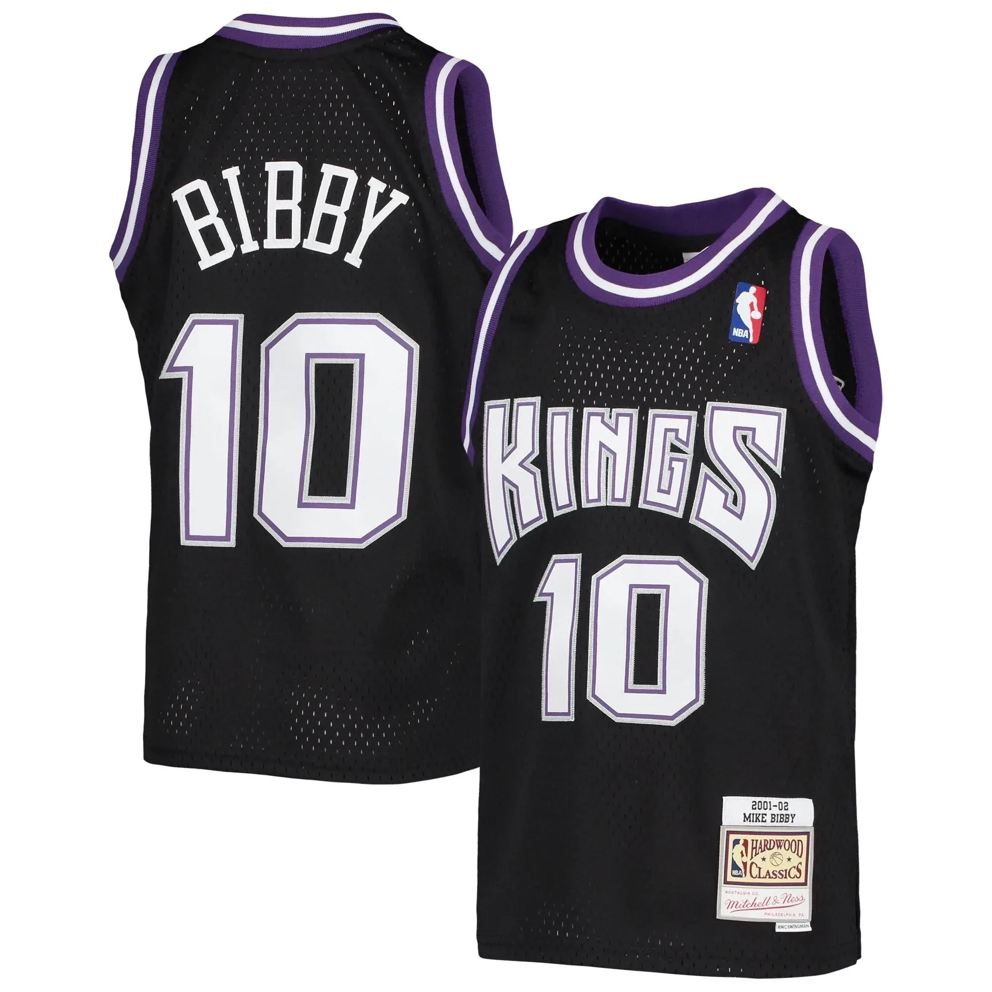 Mike Bibby Sacramento Kings Mitchell&Nes 2001-02 Hardwood Classics Swingman Black NBA Jersey Youth