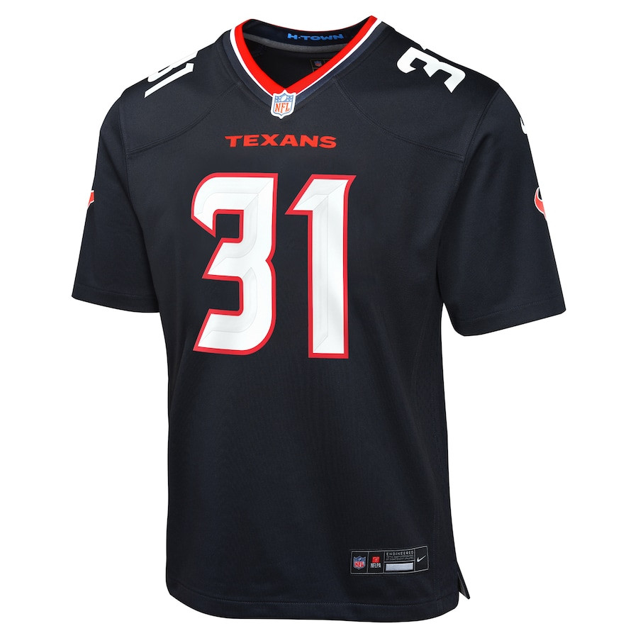 Dameon Pierce 31 Houston Texans Game Navy NFL Jersey Youth