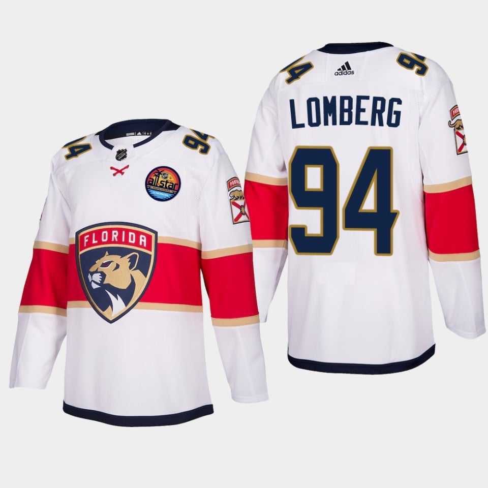 Florida Panthers Ryan Lomberg 94 2023 All Star Patch Away White NHL Jersey Men's