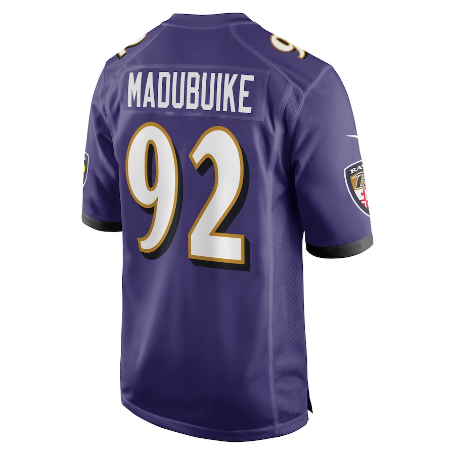 Justin Madubuike 92 Baltimore Ravens Game Purple NFL Jersey Men's