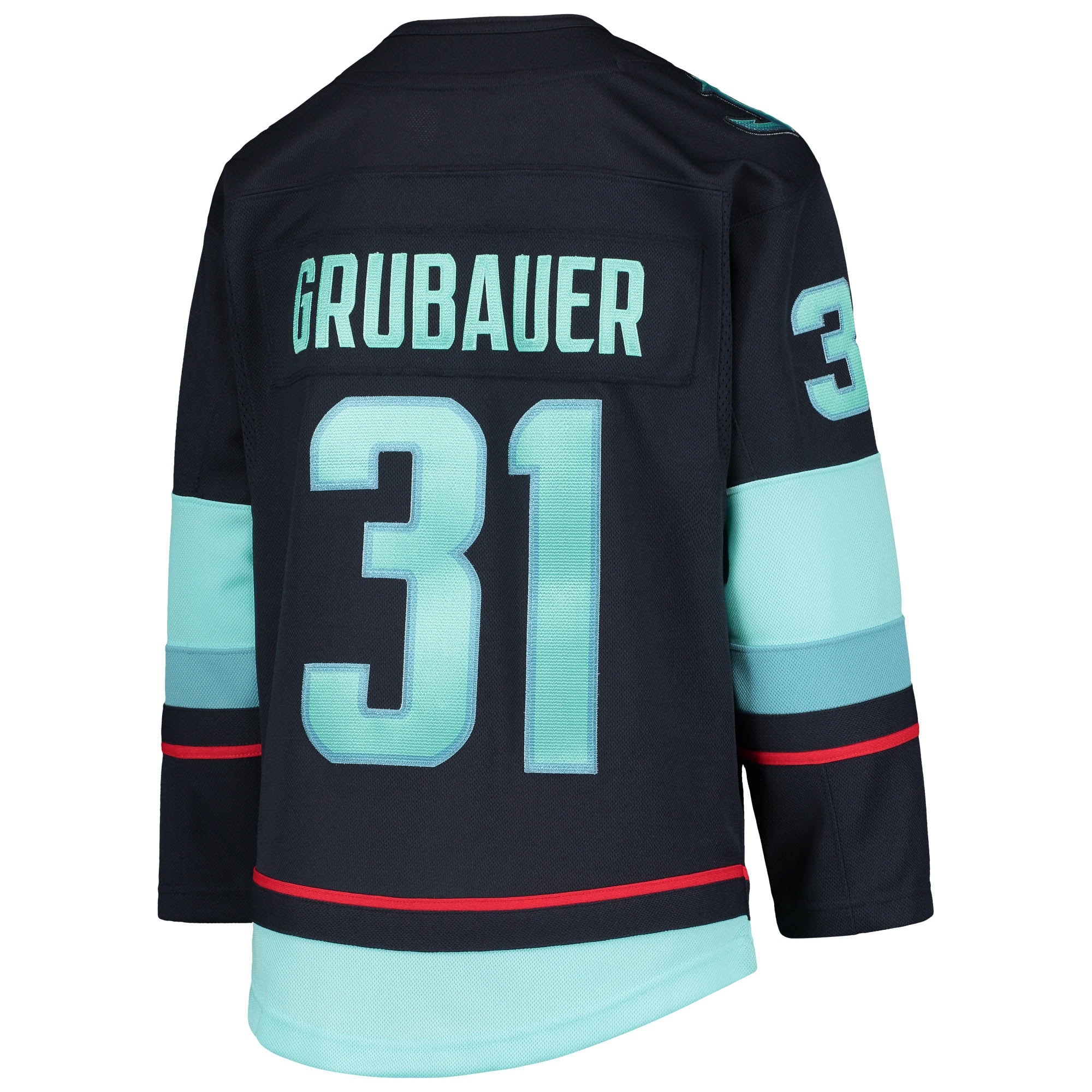 Seattle Kraken Philipp Grubauer Deep Sea Blue Home Premier Player NHL Jersey Youth