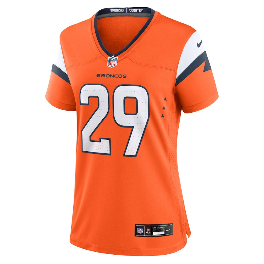 Ja'Quan McMillian 29 Denver Broncos Team Game Orange NFL Jersey Women's