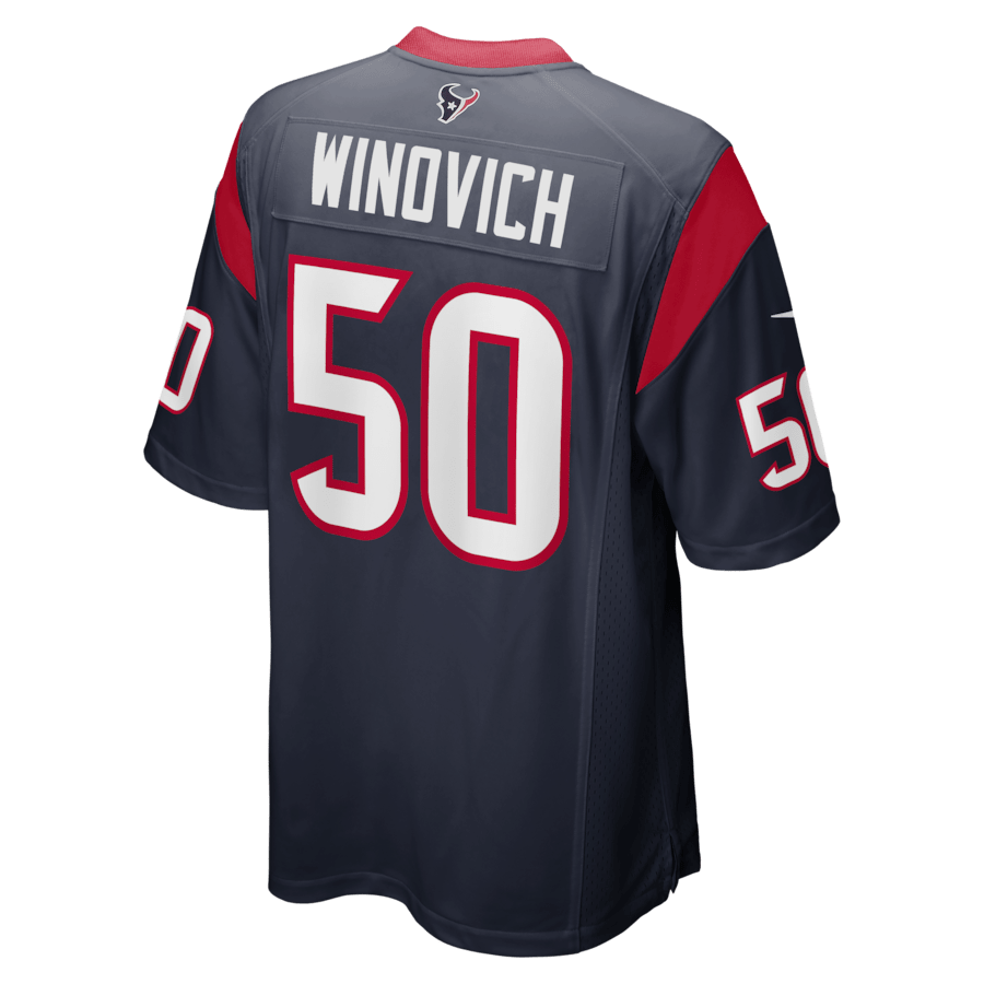Chase Winovich 50 Houston Texans Game Navy NFL Jersey Men's