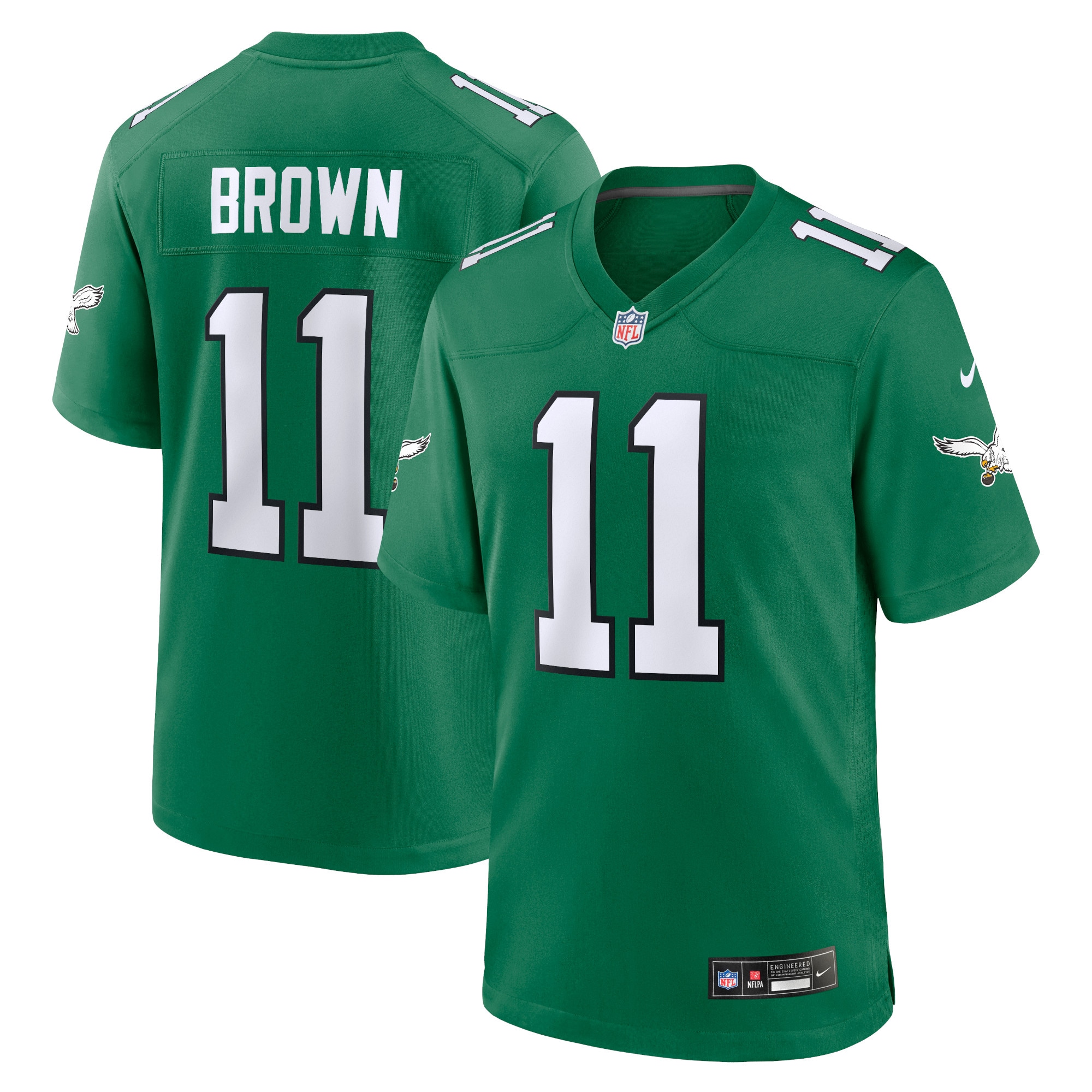 Philadelphia Eagles A.J. Brown Kelly Green Alternate Game Player NFL Jersey Men's