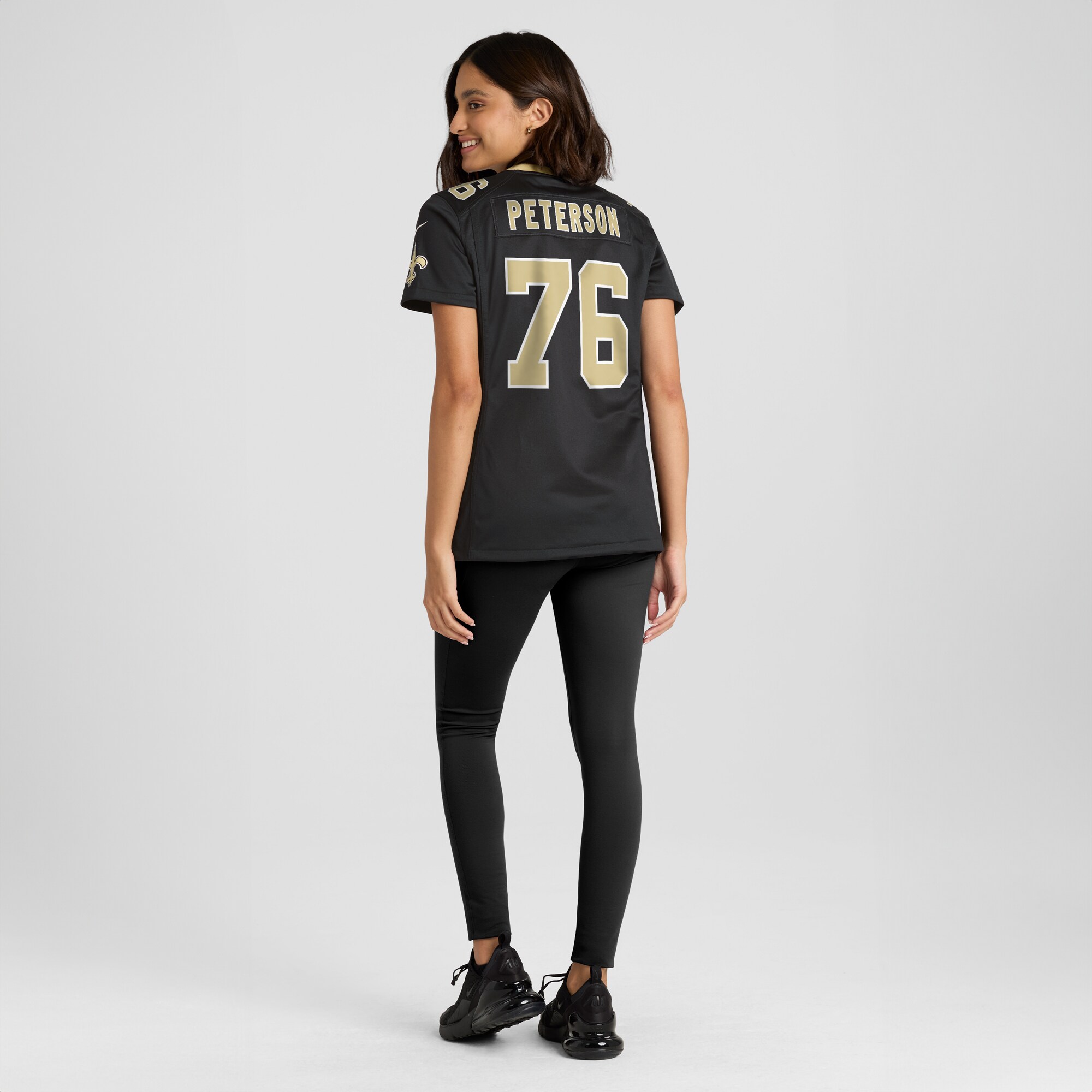 New Orleans Saints Camron Peterson Black Game NFL Jersey Women's