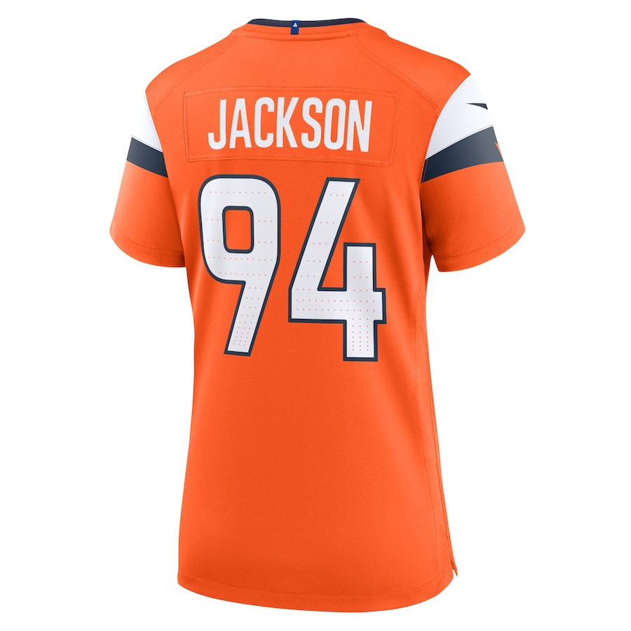 Jordan Jackson 94 Denver Broncos Team Game Orange NFL Jersey Women's