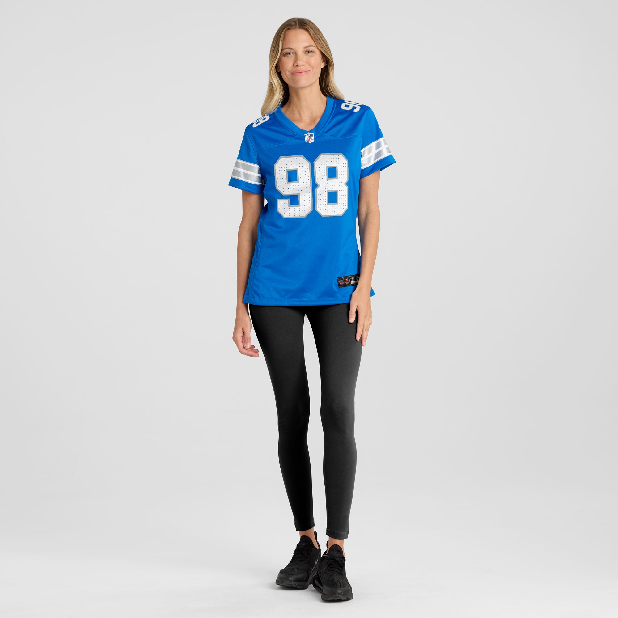 Detroit Lions D.J. Reader Blue Team Game NFL Jersey Women's