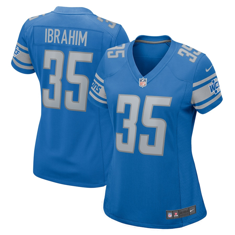 Mohamed Ibrahim 35 Detroit Lions Game Blue NFL Jersey Women's