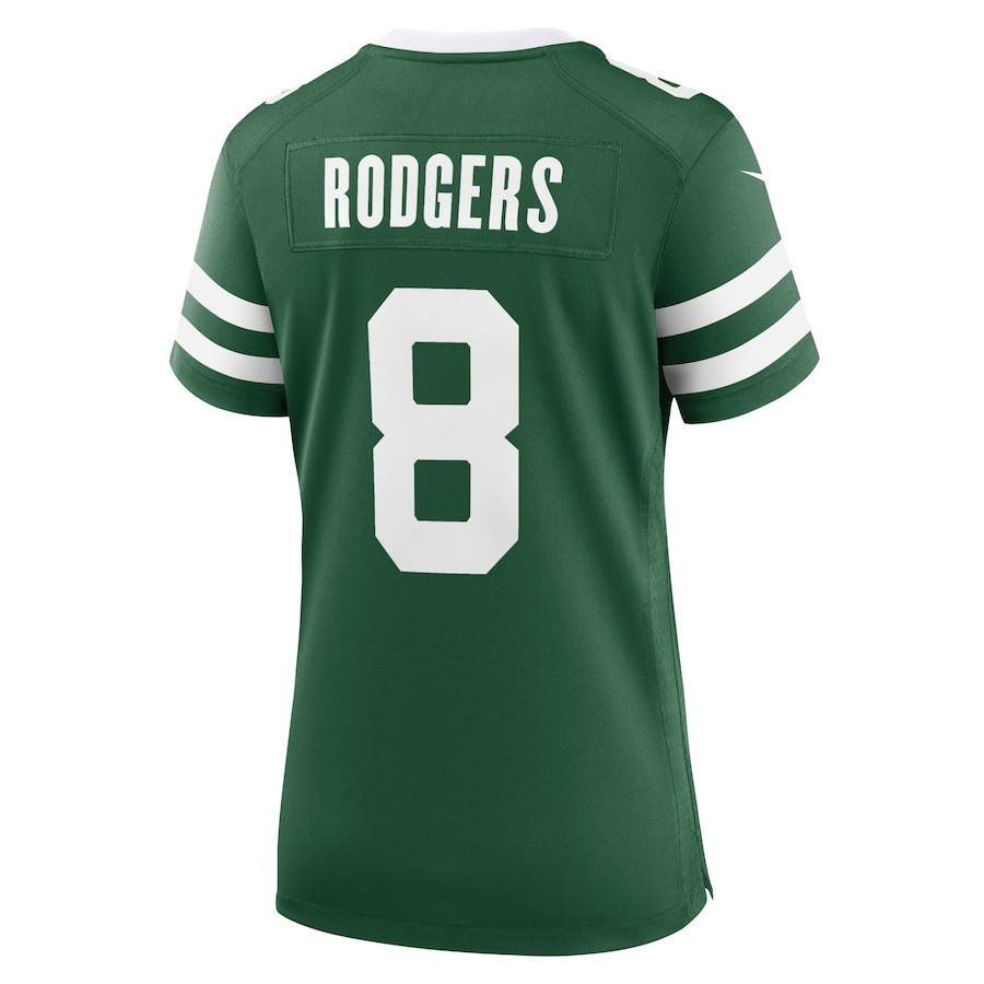 Aaron Rodgers 8 New York Jets Game Women, Green NFL Jersey Women's