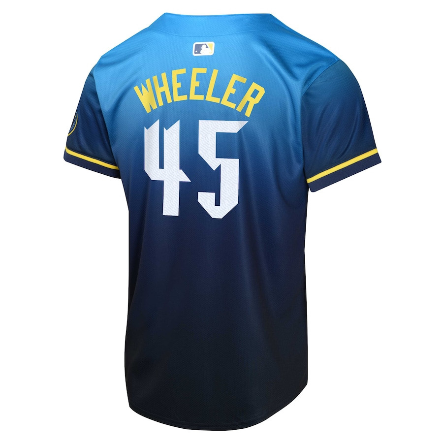 Zack Wheeler 45 Philadelphia Phillies 2024 City Connect Limited Blue MLB Jersey Youth