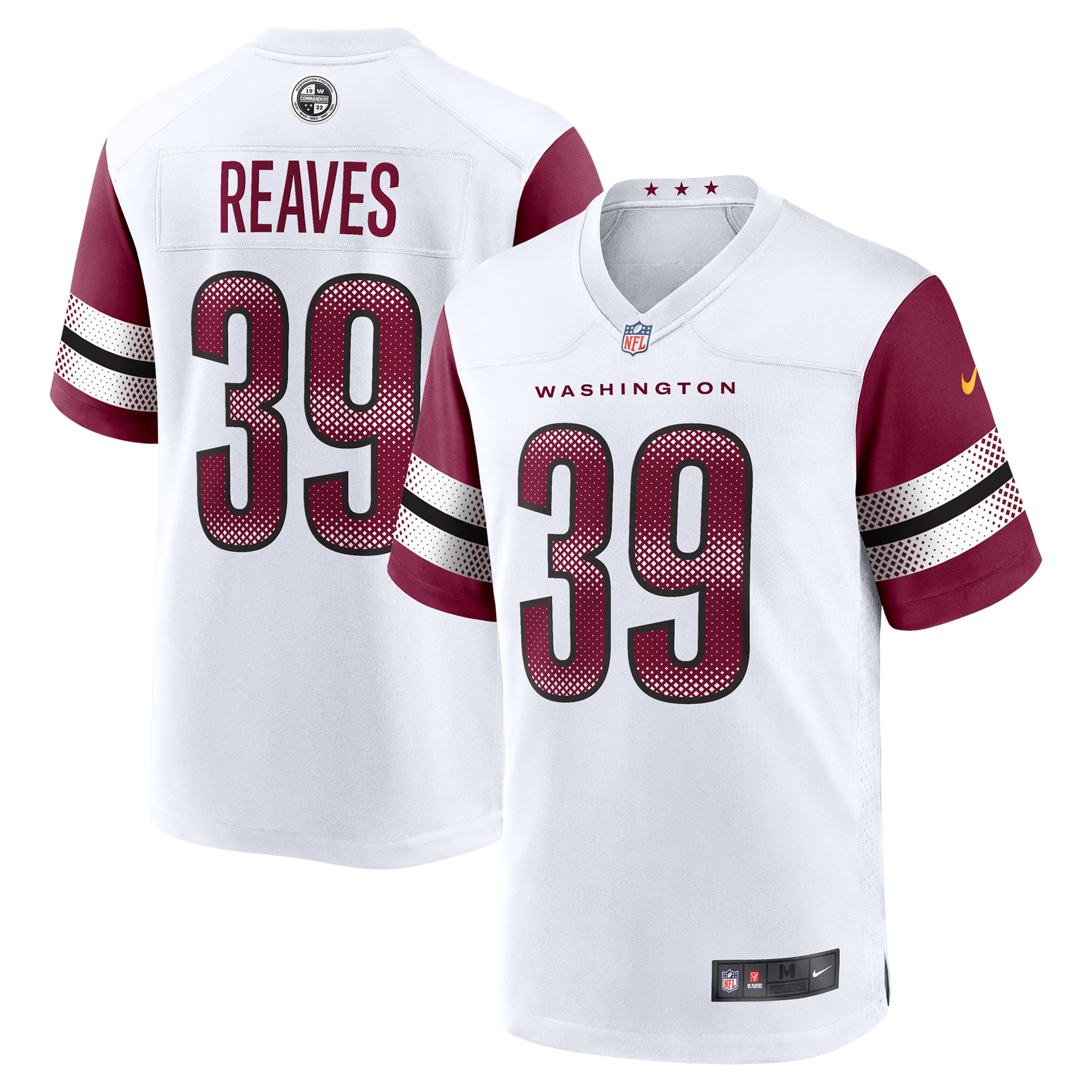 Washington Commanders Jeremy Reaves White Game NFL Jersey Men's
