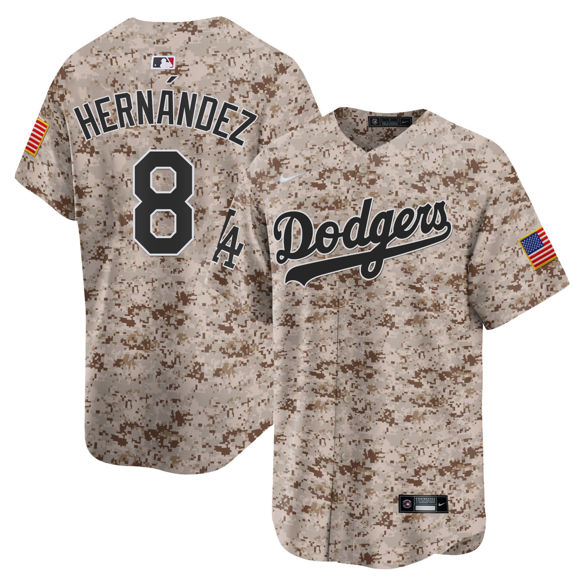Kike Hernandez 8 Los Angeles Dodgers USMC Alternate Limited Desert MLB Jersey Men's