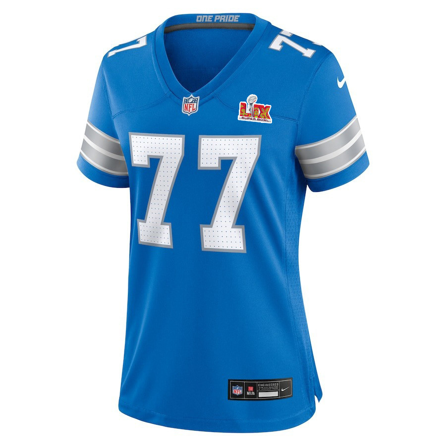 Frank Ragnow #77 Detroit Lions Super Bowl LIX Blue NFL Jersey Women's