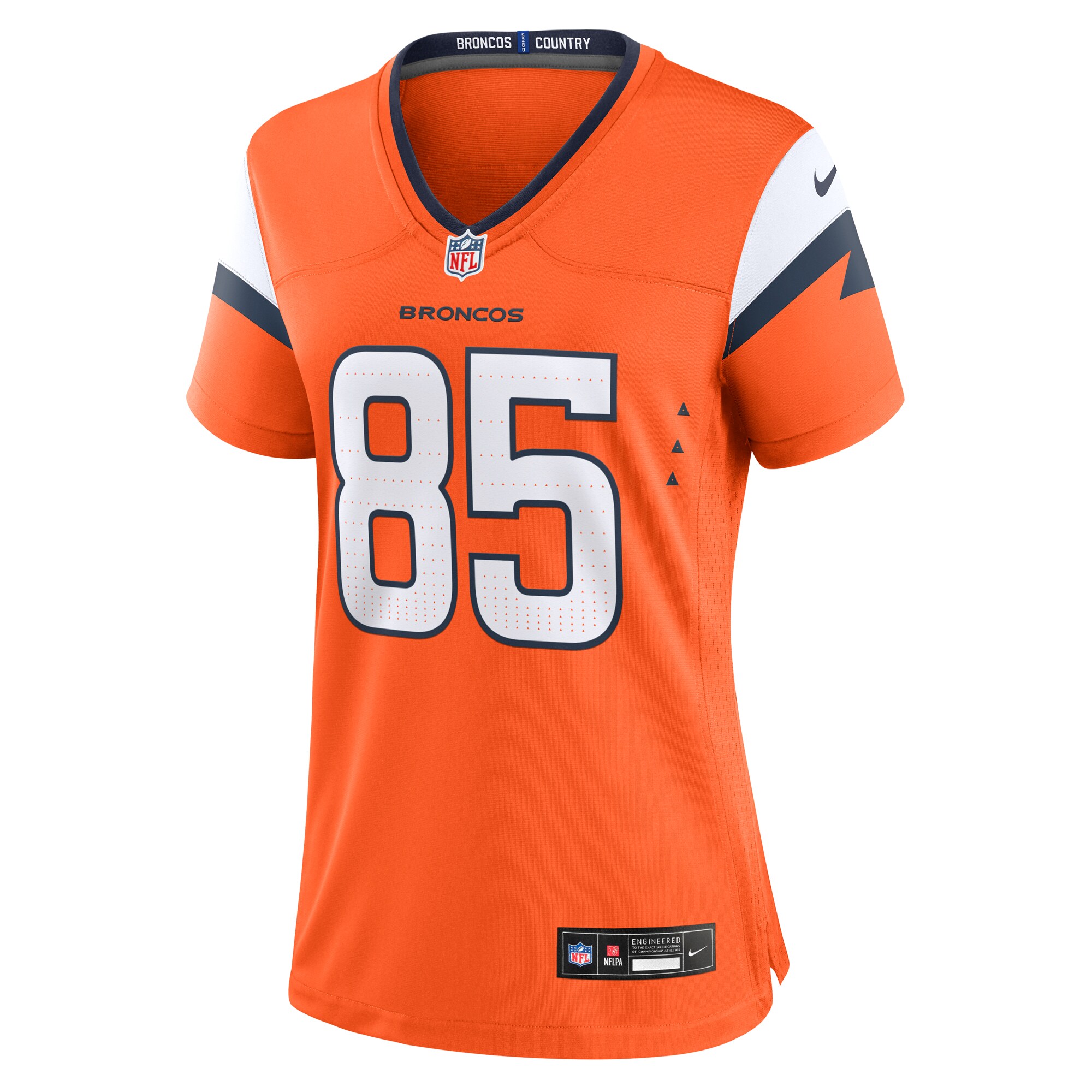 Denver Broncos Lucas Krull Orange Team Game NFL Jersey Women's