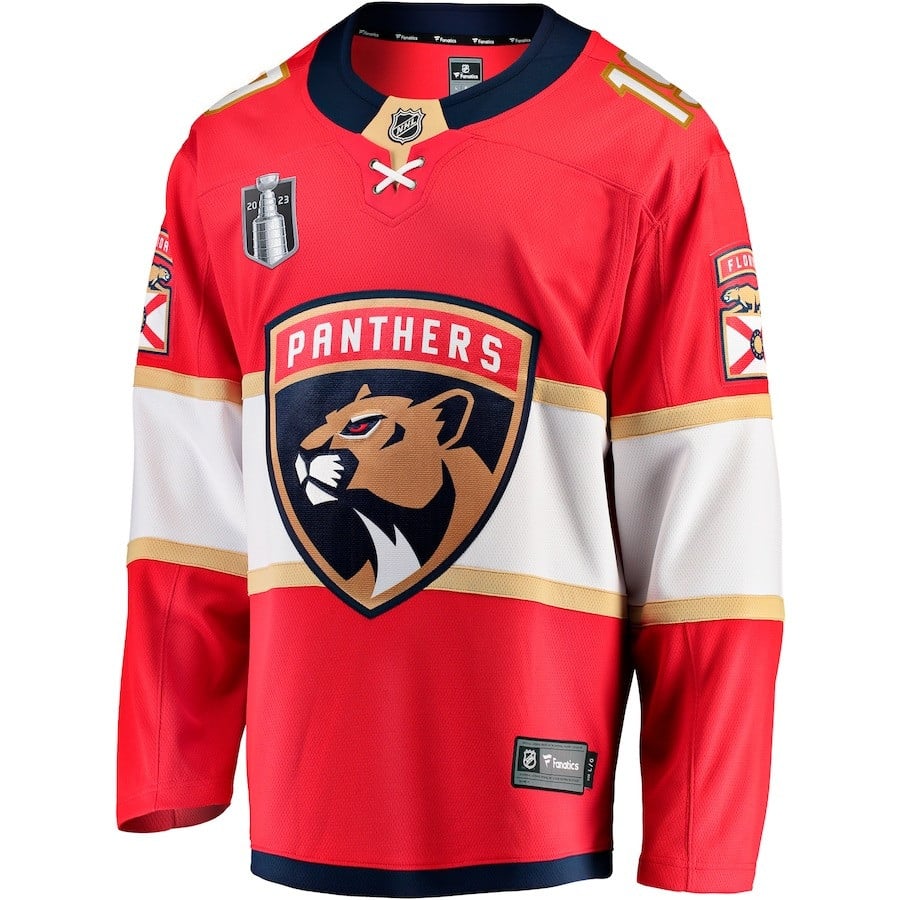 Matthew Tkachuk 19 Florida Panthers 2023 Stanley Cup Final Home Primegreen Red NHL Jersey Men's